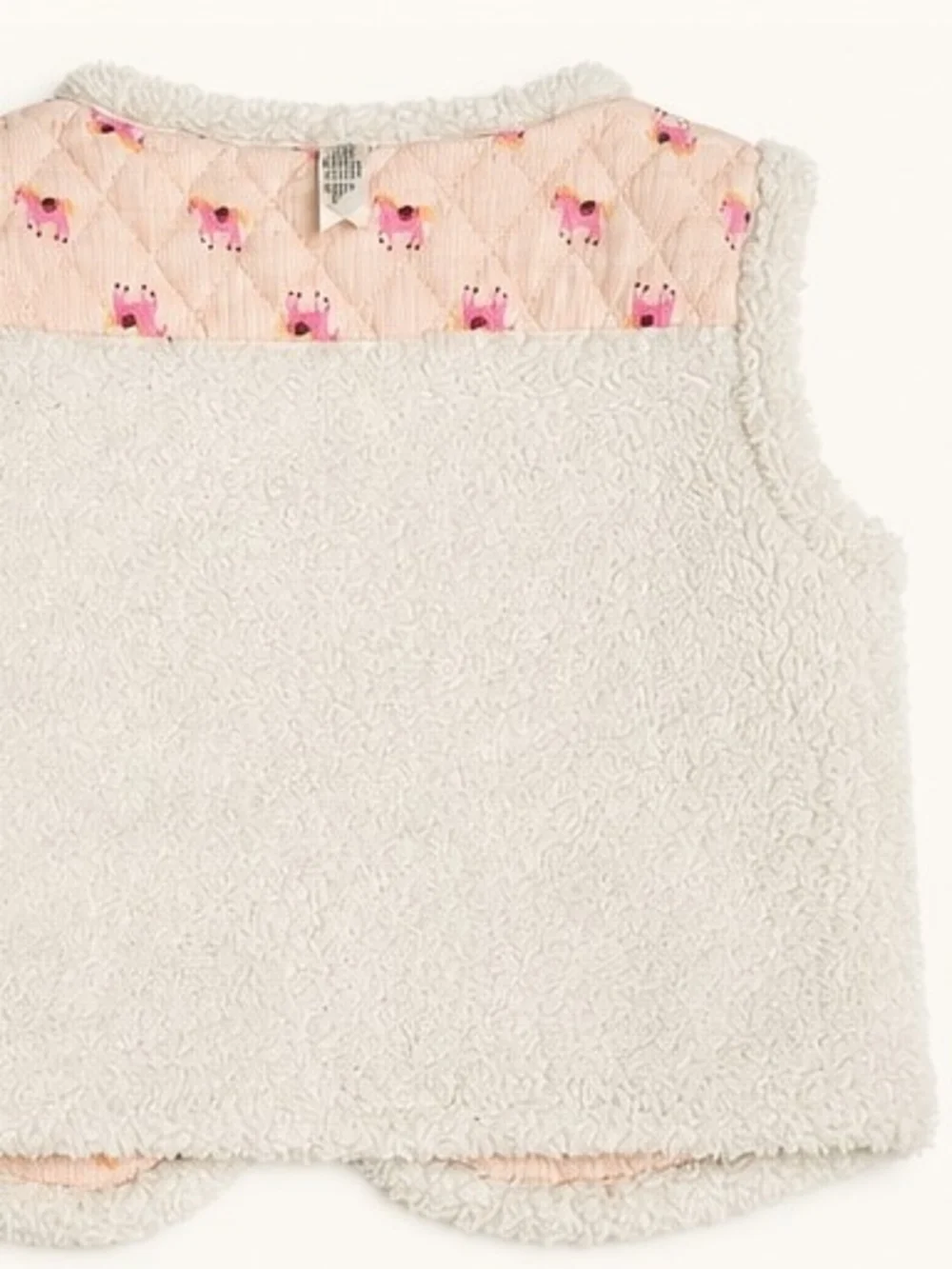 Matilda Jane Pink Quilted Vest with Cream Sherpa Trim